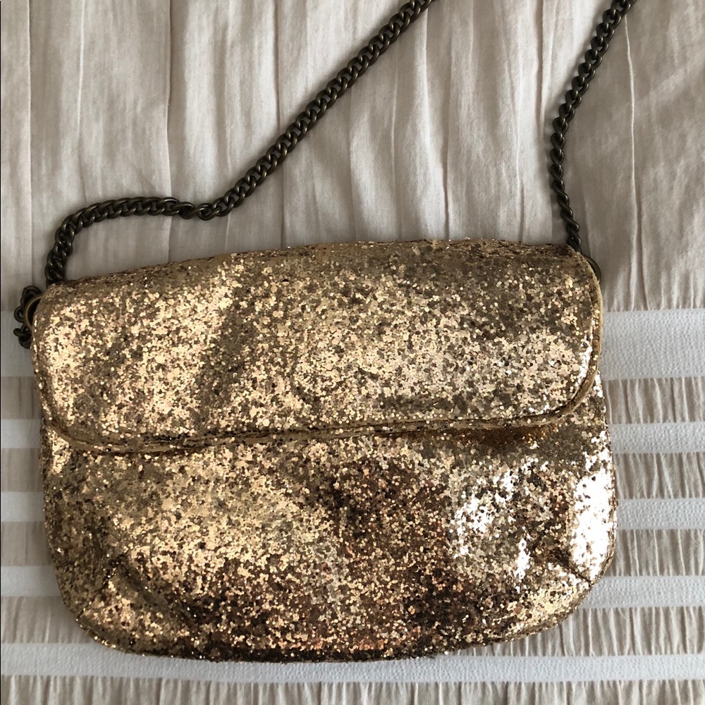 J. Crew Glitter Clutch